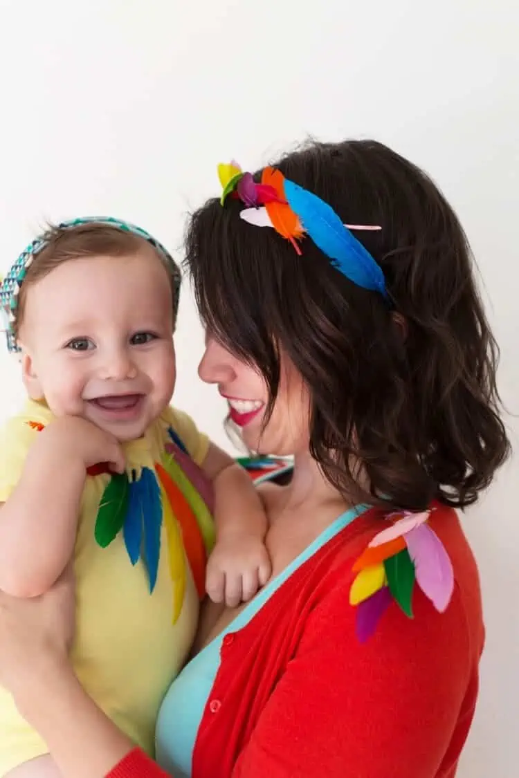 diy mom and baby birds of a feather halloween costume