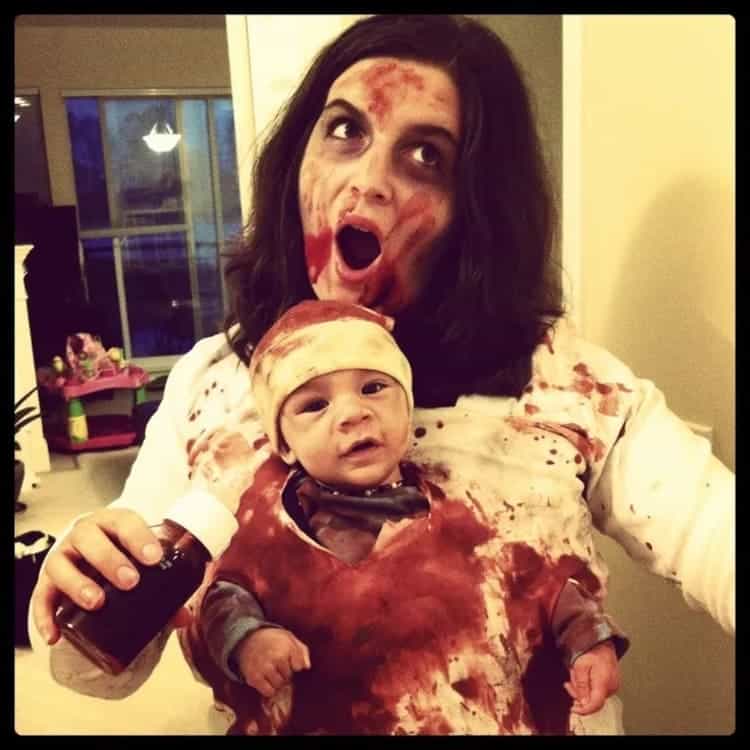 Mommy and Baby Zombie Halloween Costumes