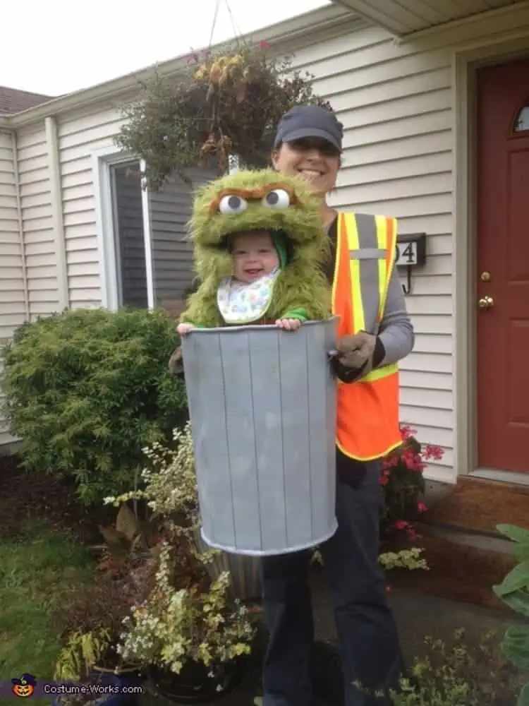 Sesame Street Oscar Mom and Baby Halloween Costumes