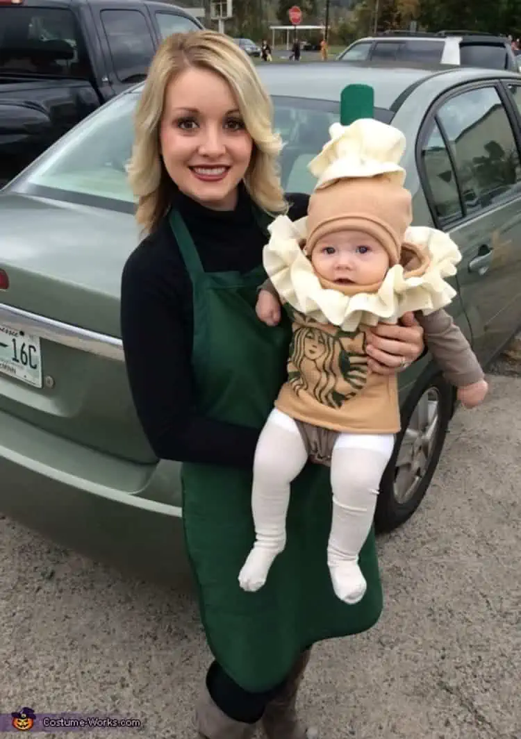 starbucks barista and frappuccino baby and mom dress up