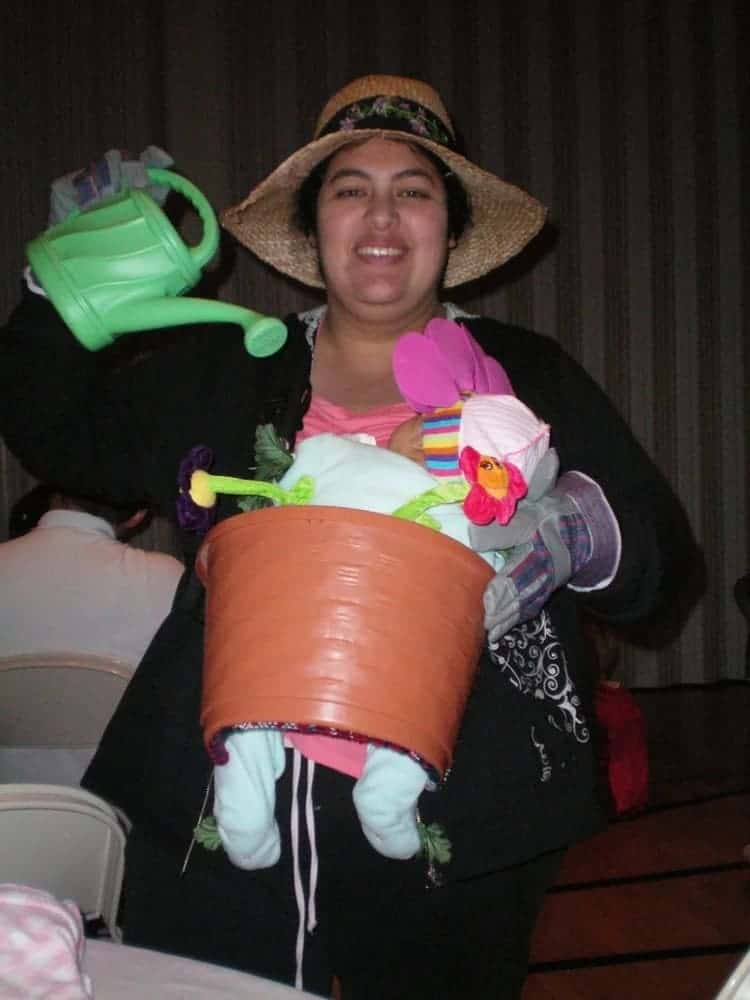 Gardener and Flower Pot Costume Duo for Mom and Baby