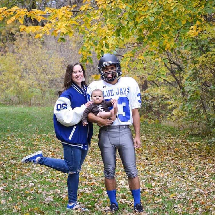 Football with a Fan and Player family halloween costumes dress up