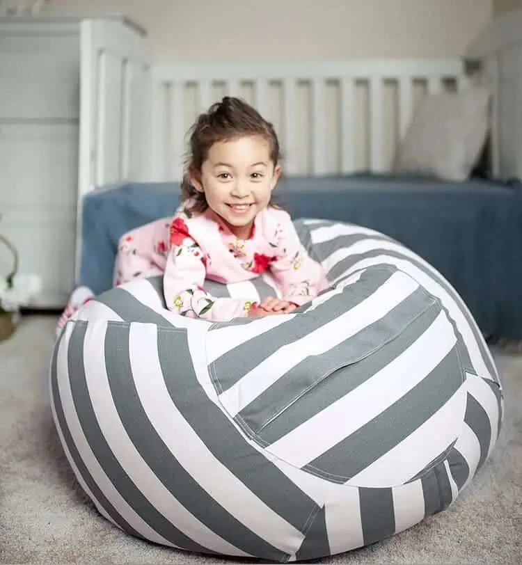 Stuffable Zipper Beanbag for Organizing Children Plush Toys