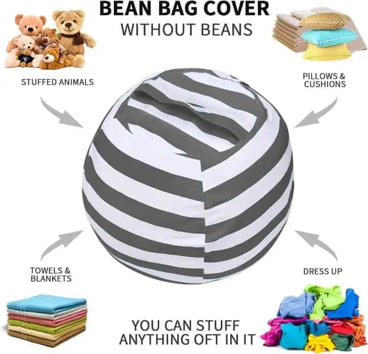 Stuffed Animal Storage Bean Bag Chair Cover 2pcs offer