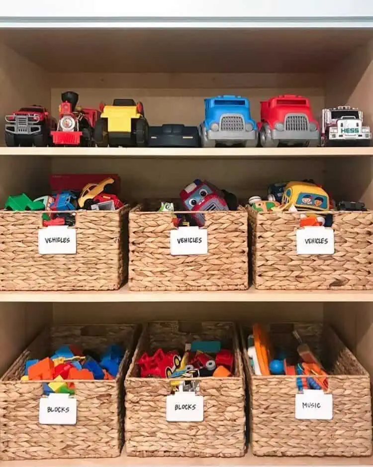 Labeled Baskets Toy Car Parking