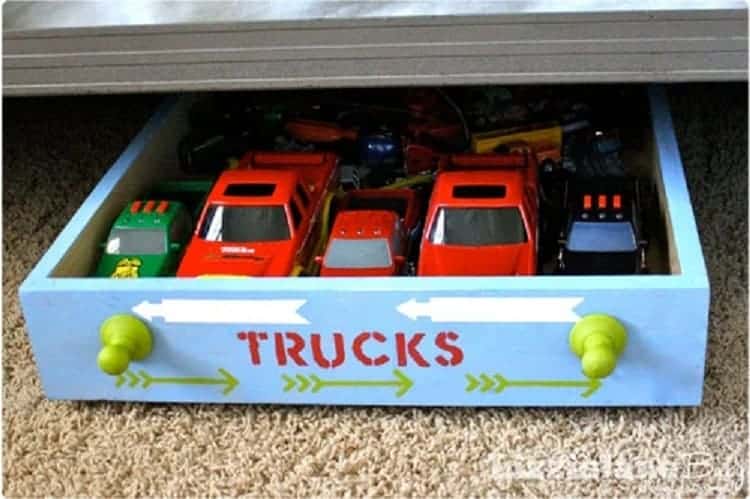 DIY Under the Couch Rolling Toy Storage 