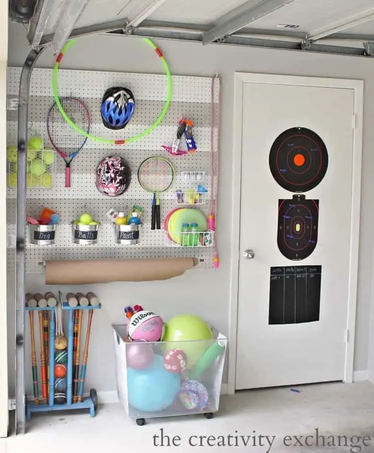 DIY Pegboard Garage Storage for Toys