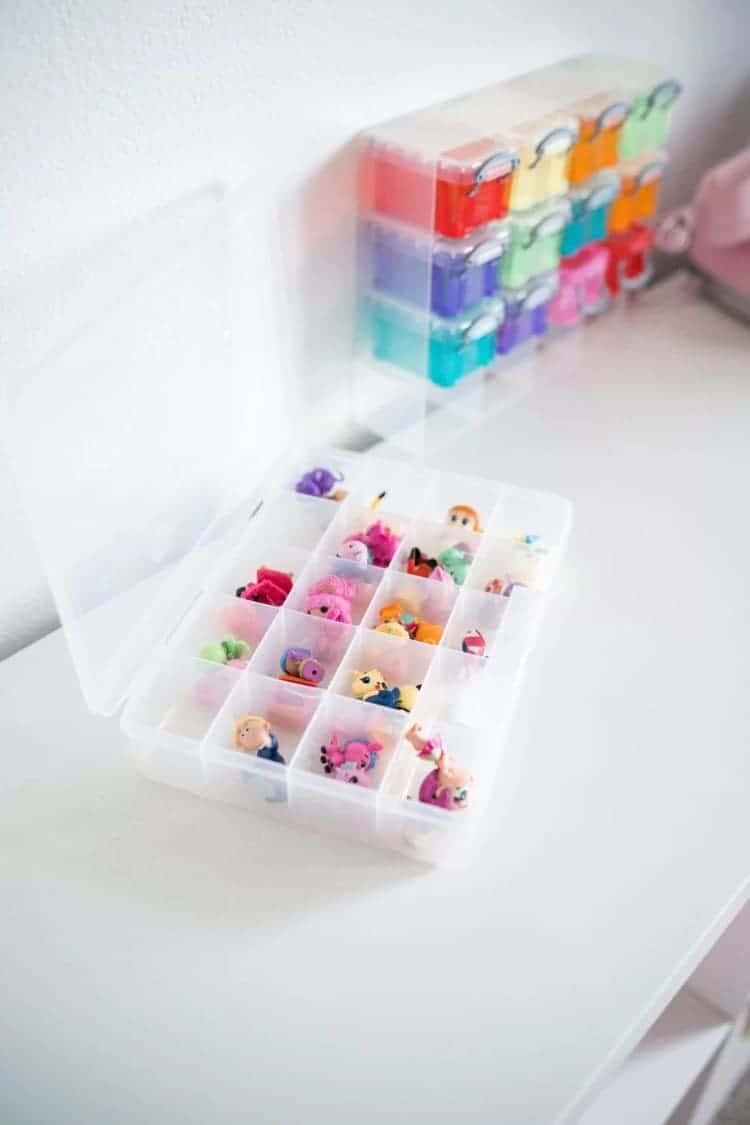 Plastic Containers Sorted Small Toys or Items