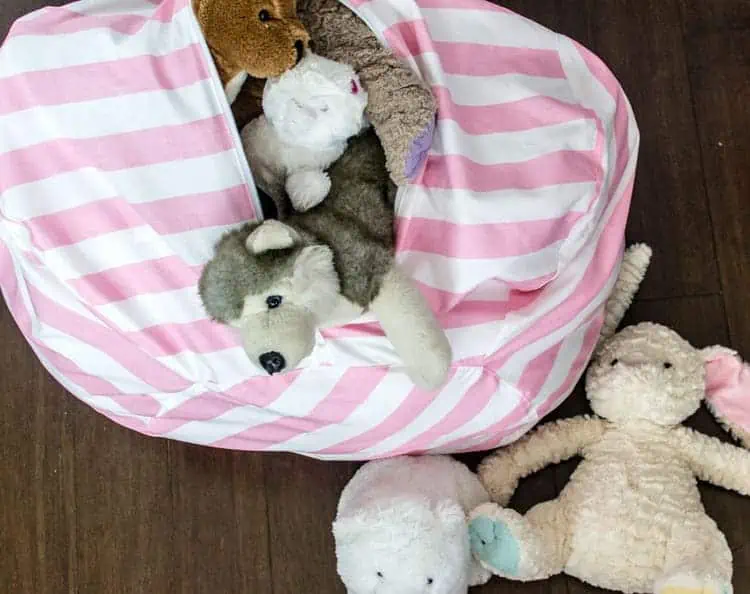 DIY Soft Toy Storage Bean Bag with a Free Sewing Pattern