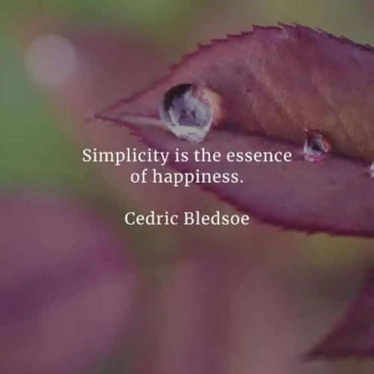 Simplicity is the essence of happiness - Cedric Bledsoe