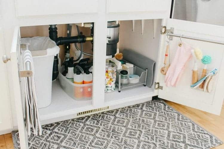 organizing under the kitchen sink idea with containers