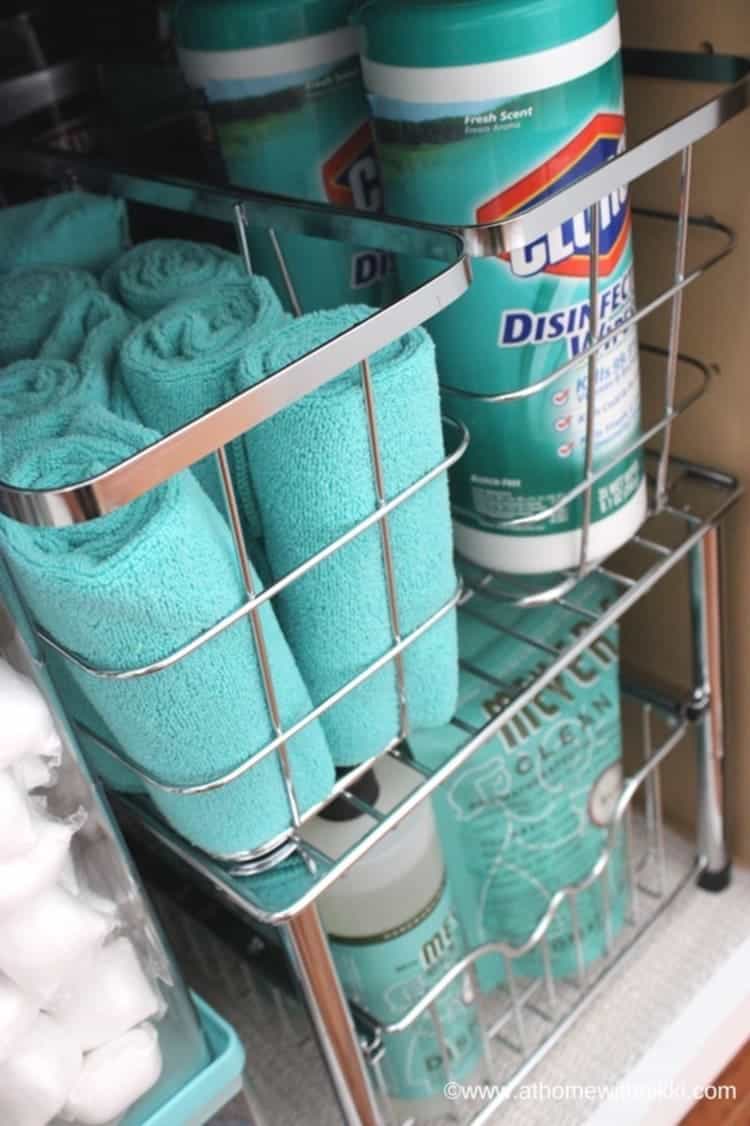 Under Bathroom Sink Storage Ideas wire baskets