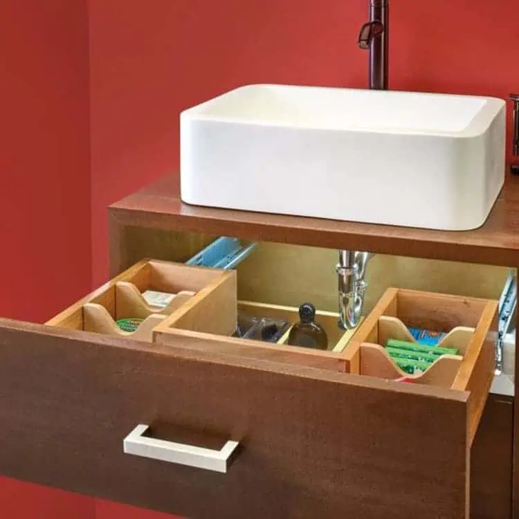 Install a Drawer with Drawer Organizers under the sink