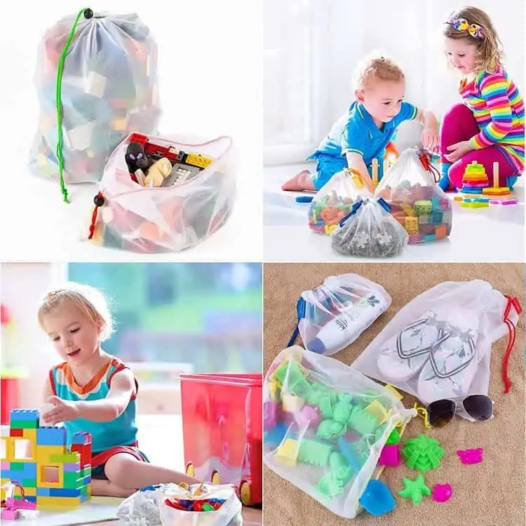 Clear Toy Storage Bags (with drawstring closure)