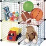 Multicolor Kids Storage Cubes Set of 4 filled with toys