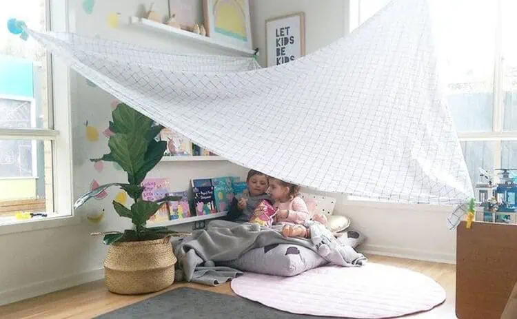 Make a Reading Corner to End the Books Mess with shelving