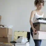 Women Decluttering a room