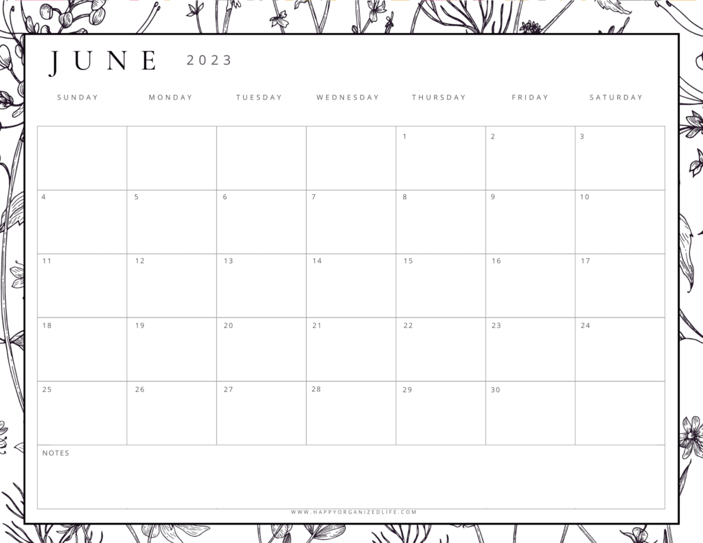 June calendar for 2023 - 45 free printable designs
