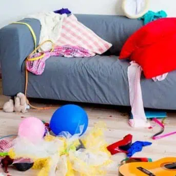 messy family room