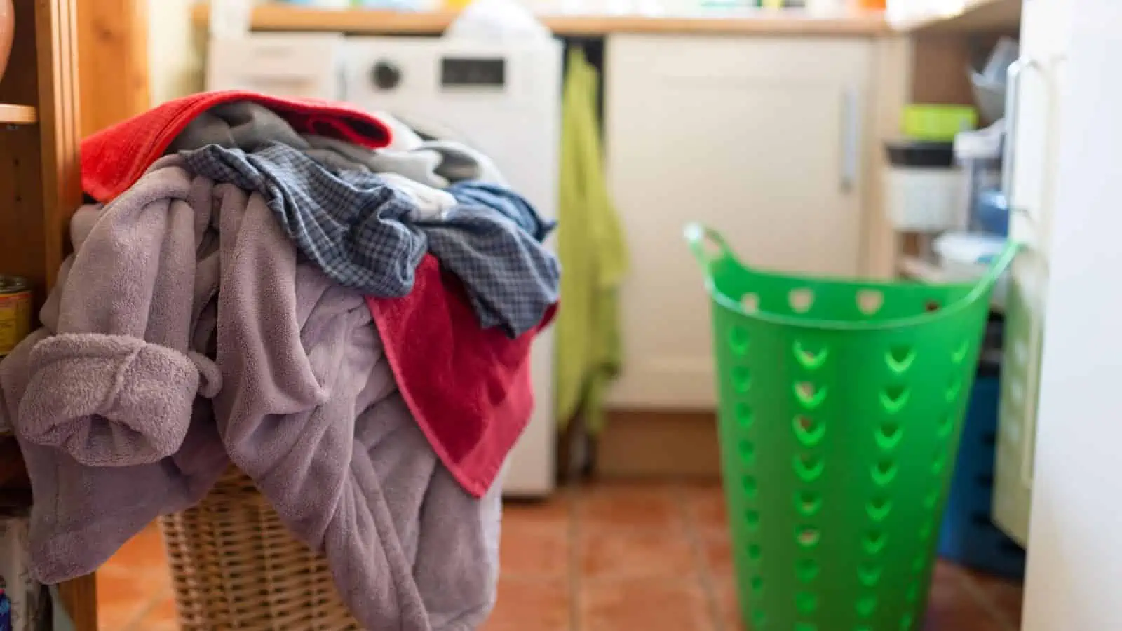 messy laundry room