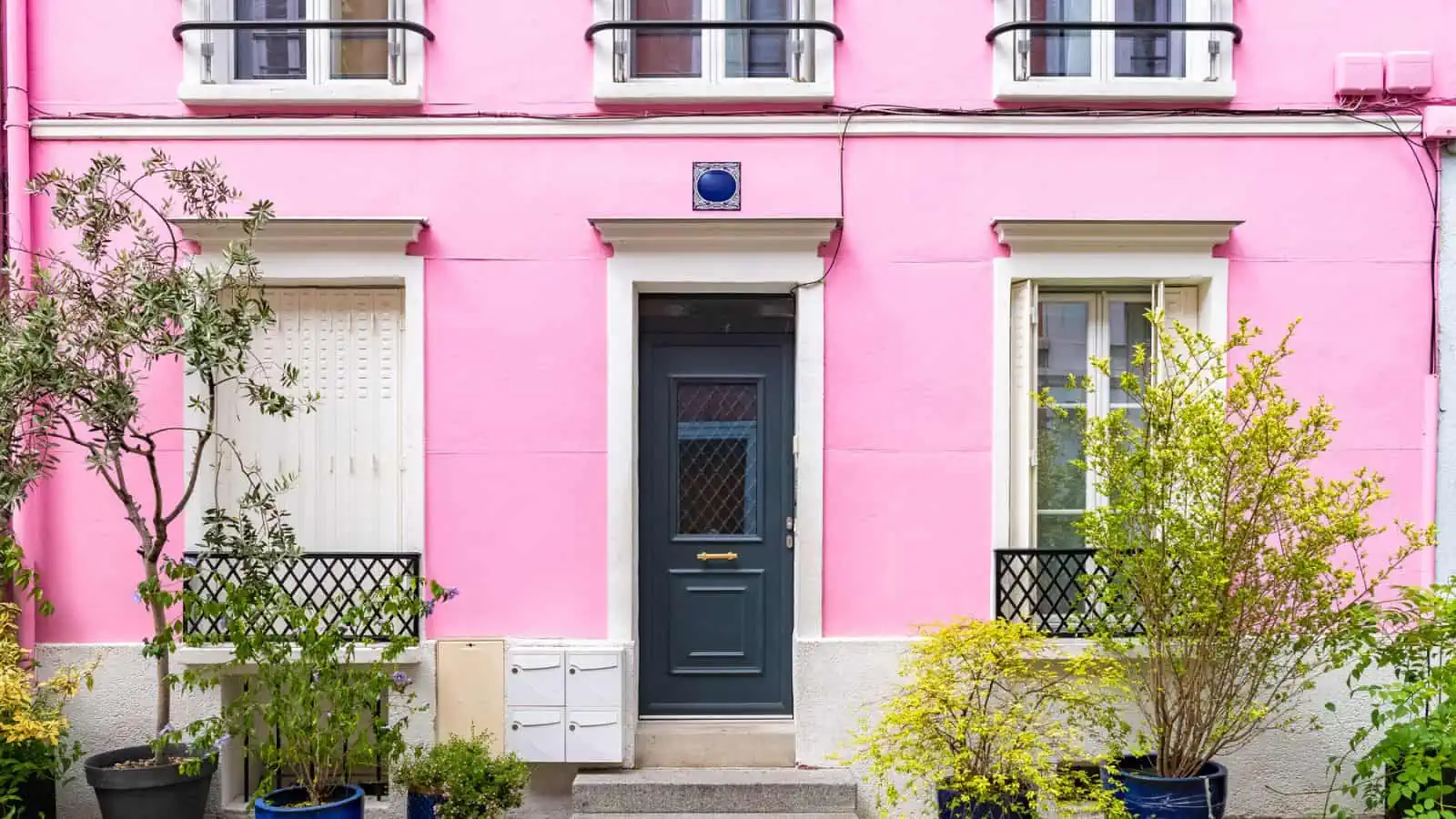 pink exterior on home