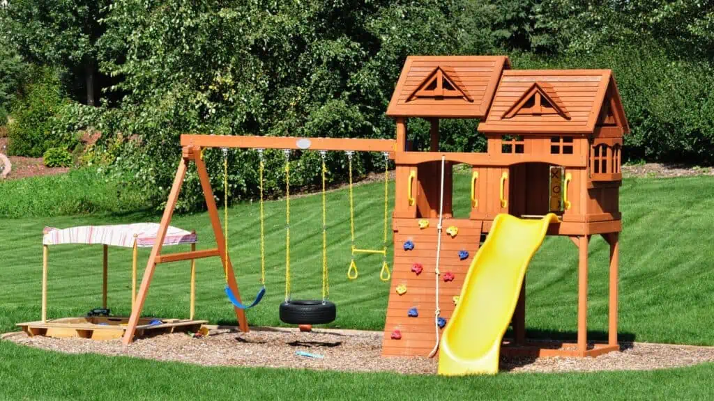 Backyard wooden playset