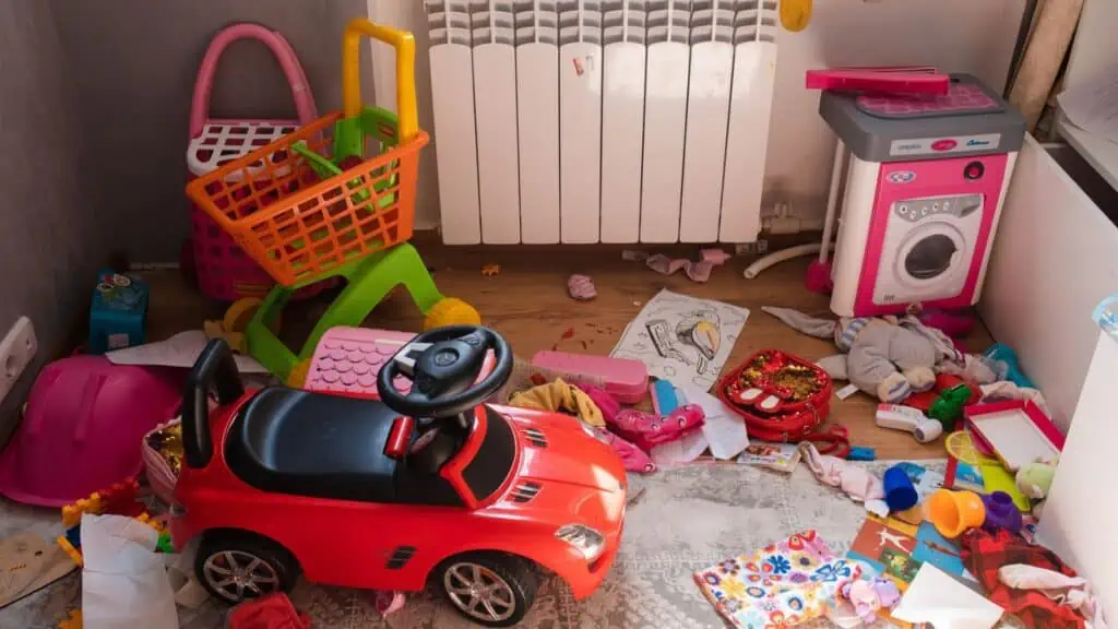 room messy with kids toys