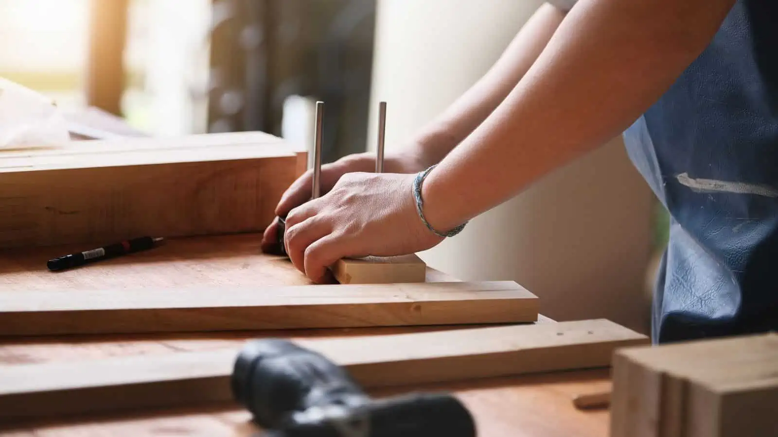 woman woodworking