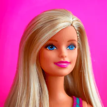 Barbie doll pink background