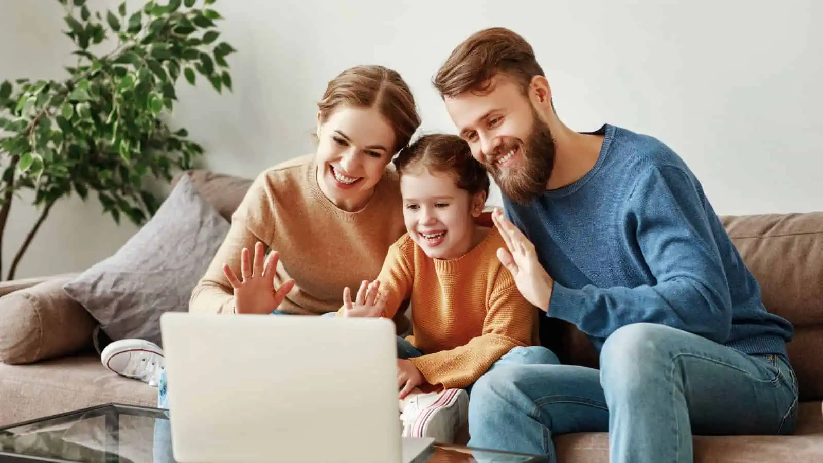 family on computer