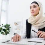 professional woman working at desk