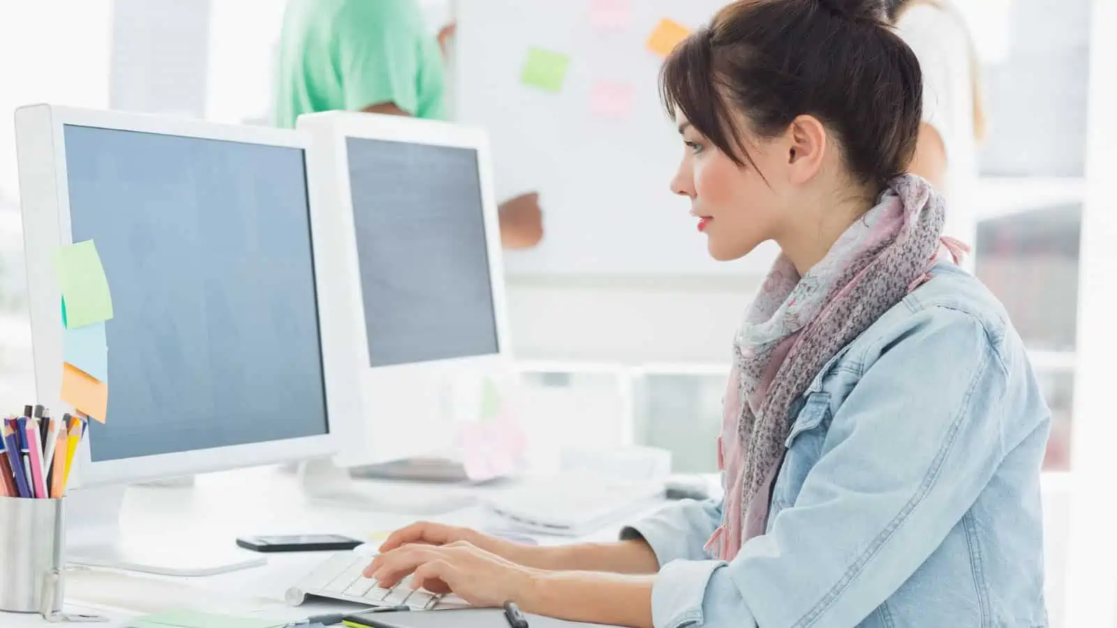 woman working at computer