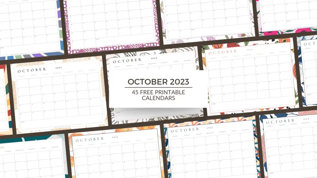 October 2023 Calendar collage