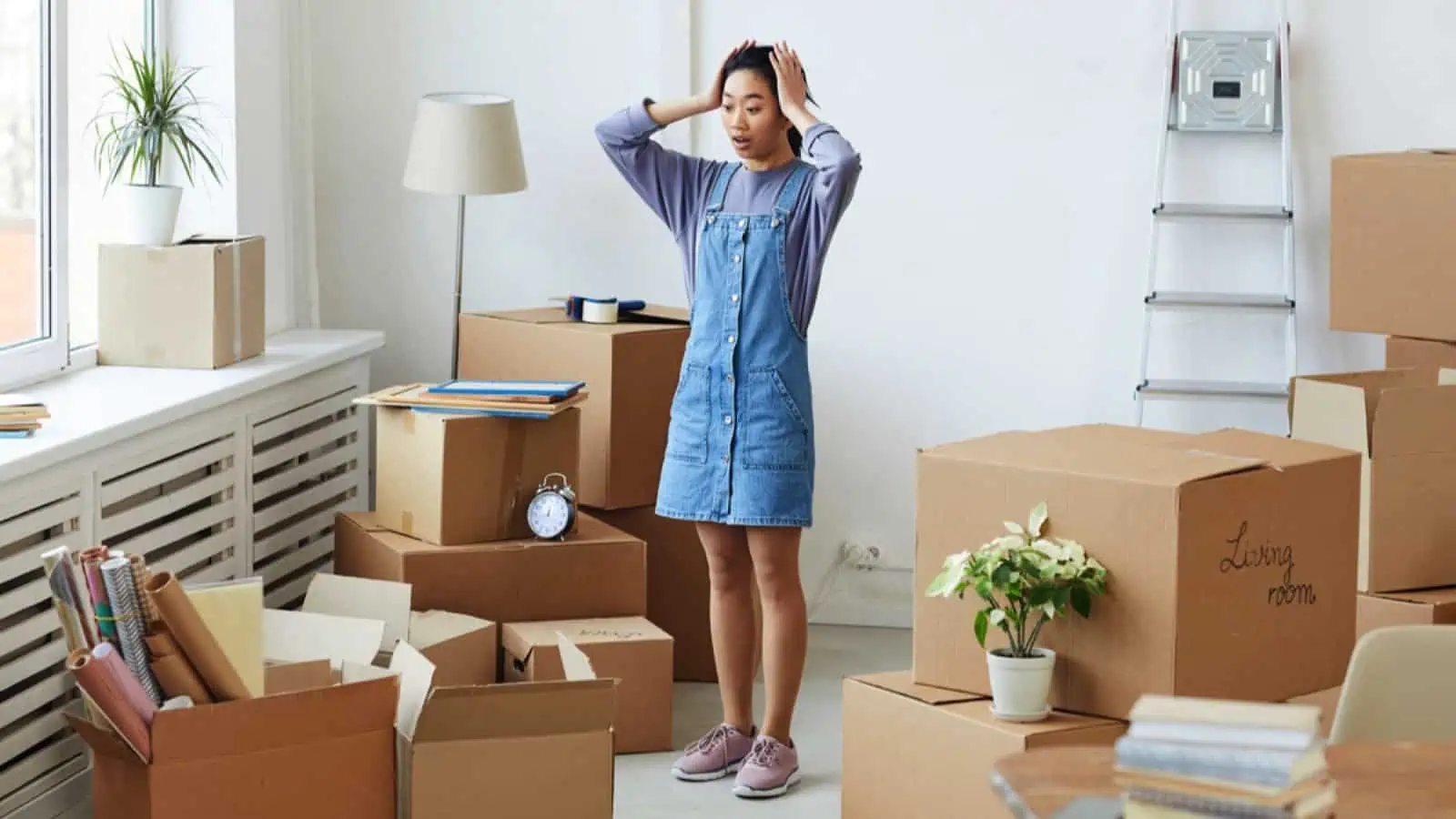 Woman confused on seeing the room