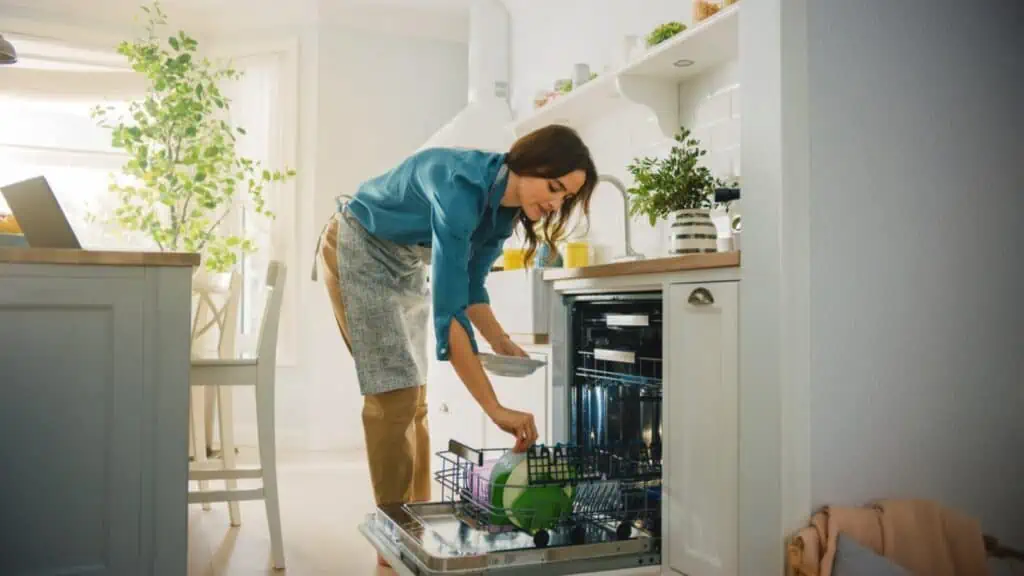 Woman doing dishes