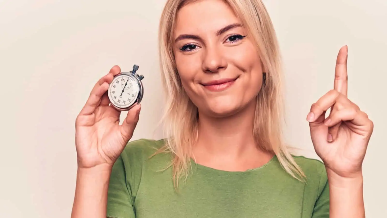 Woman with stopwatch