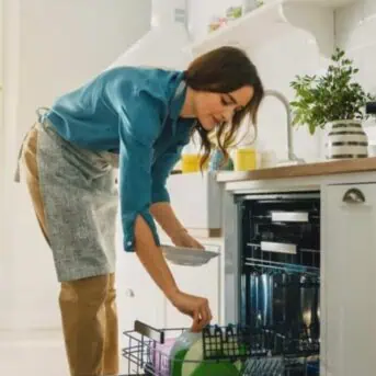 Woman doing dishes