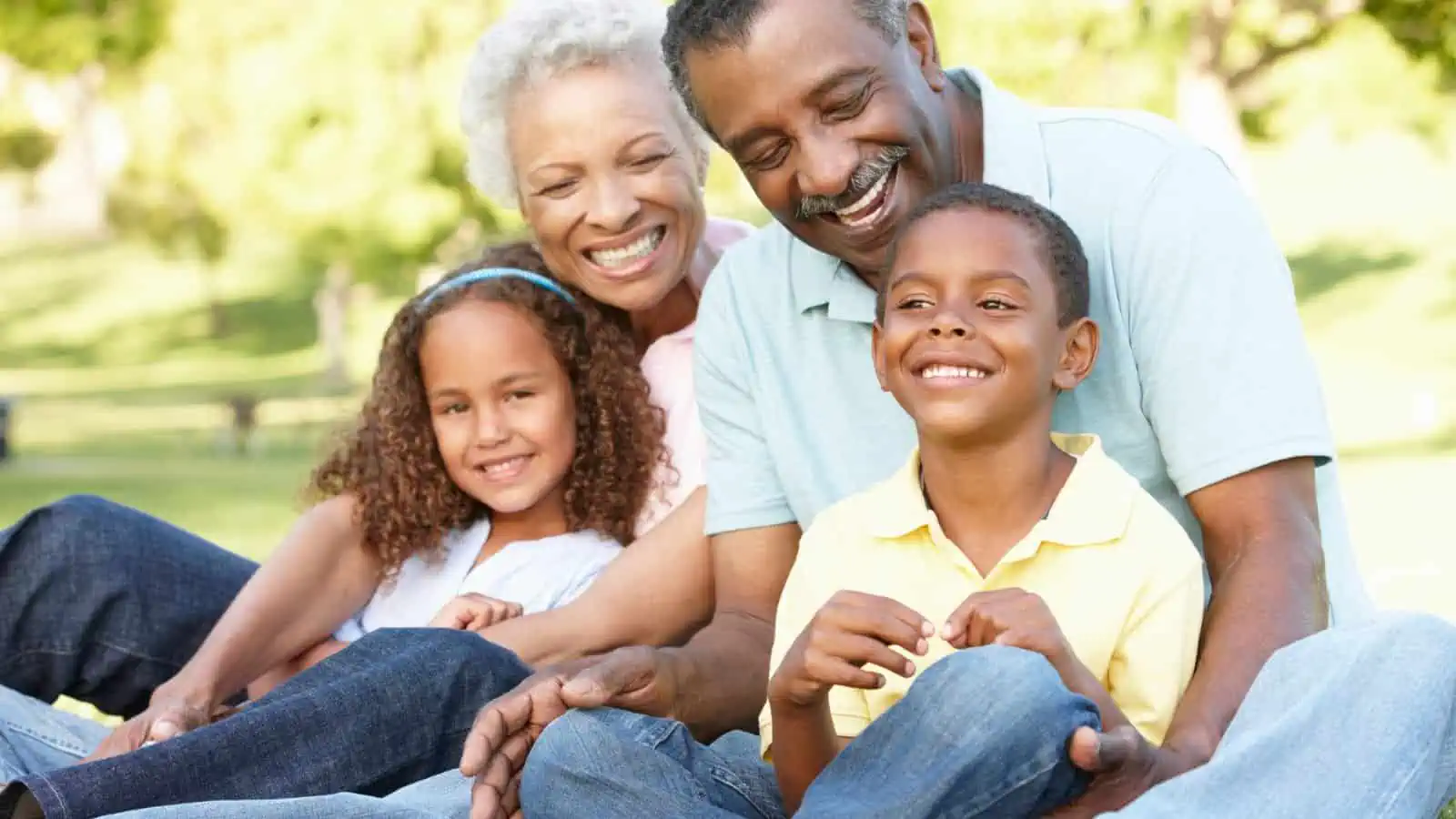 grandparents outside with grandkids