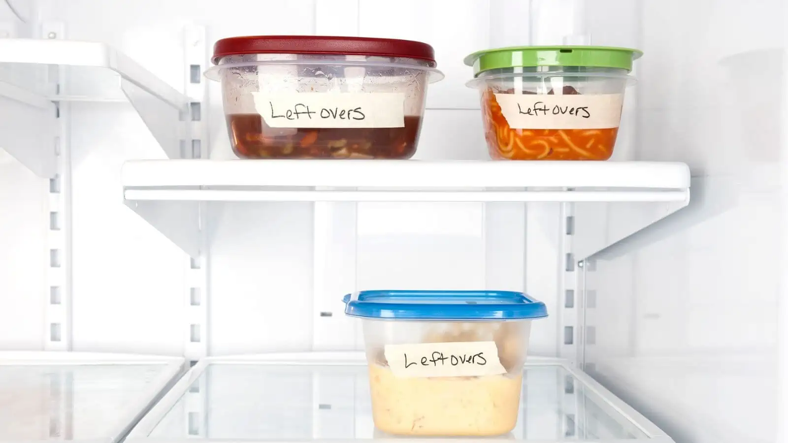 leftovers in refrigerator