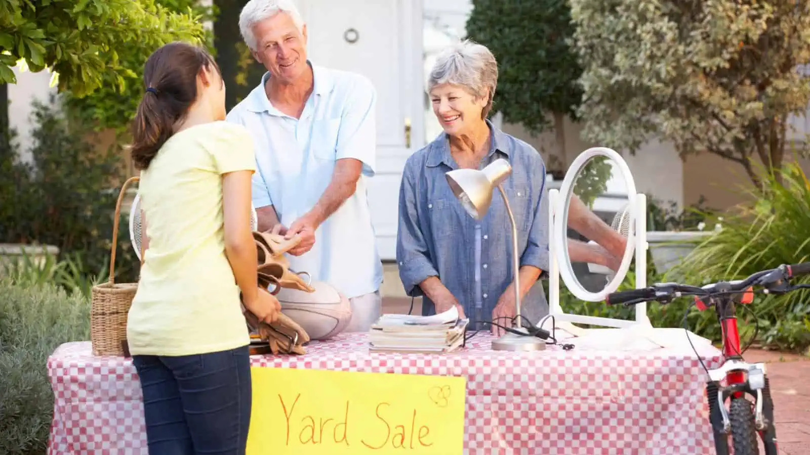 people having a garage sale