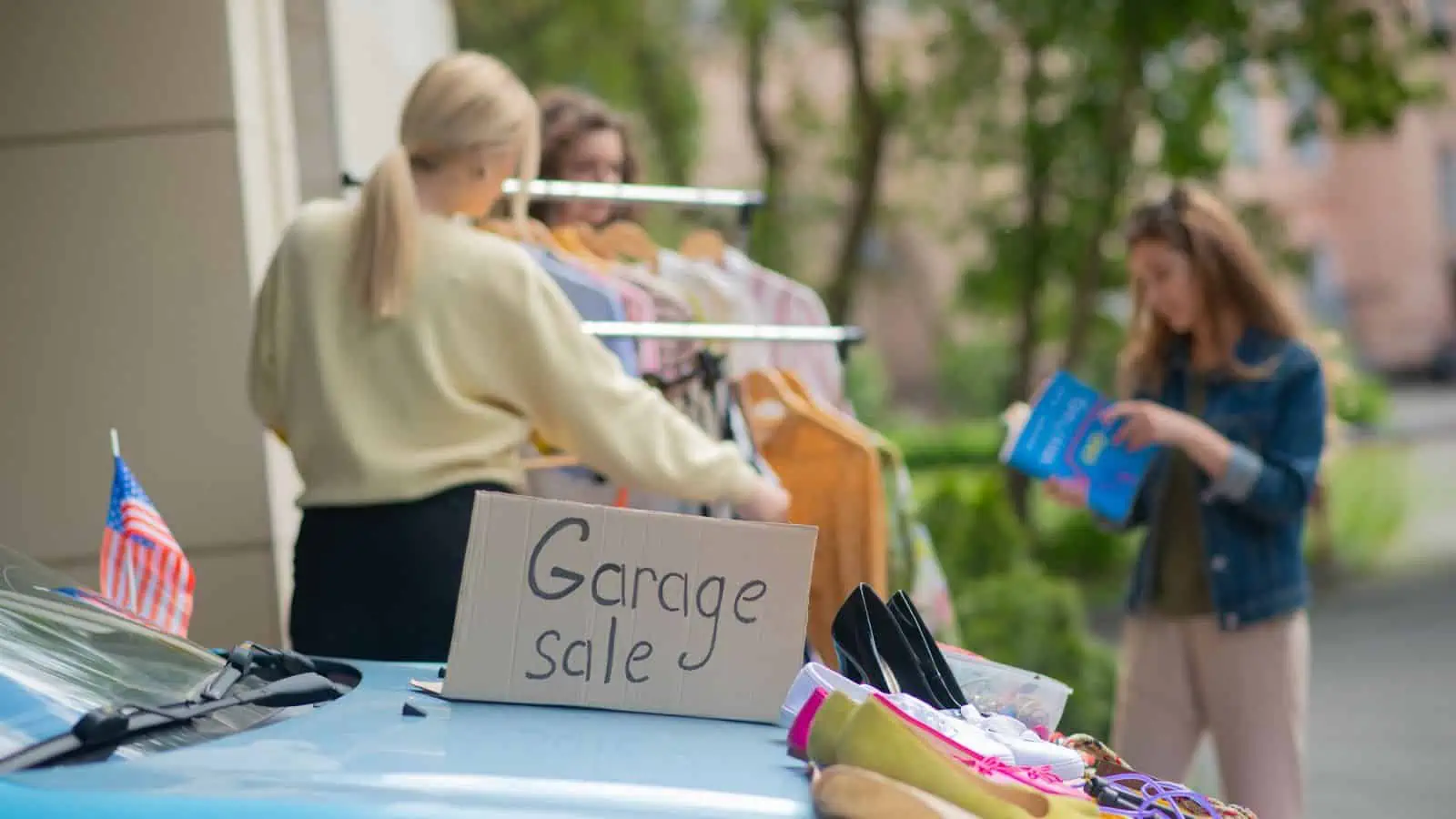 woman at a garage sale