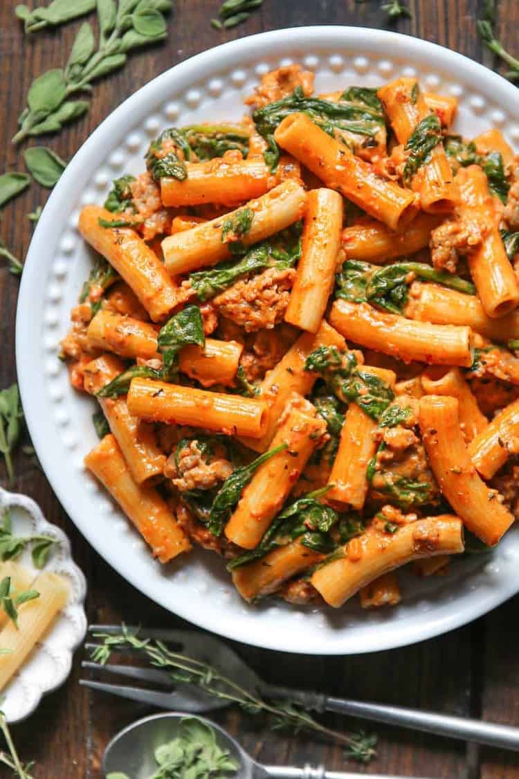 Creamy Sausage Rigatoni One-Pot 30-Minute Meal