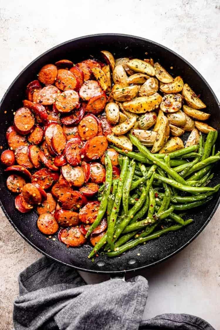 Smoked Sausage with Potatoes and Green Beans