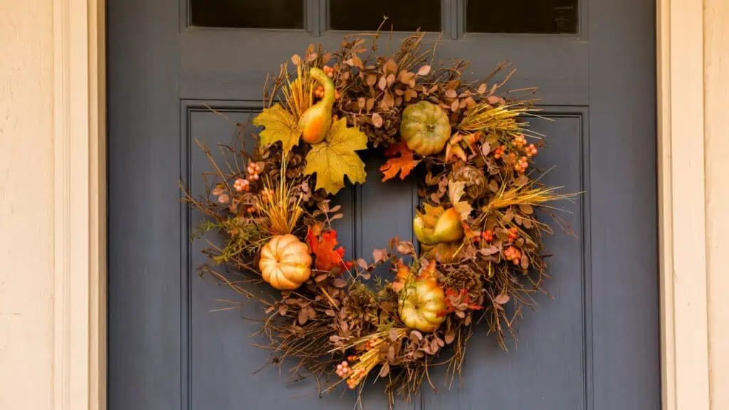 Front Door with Fall Wreath