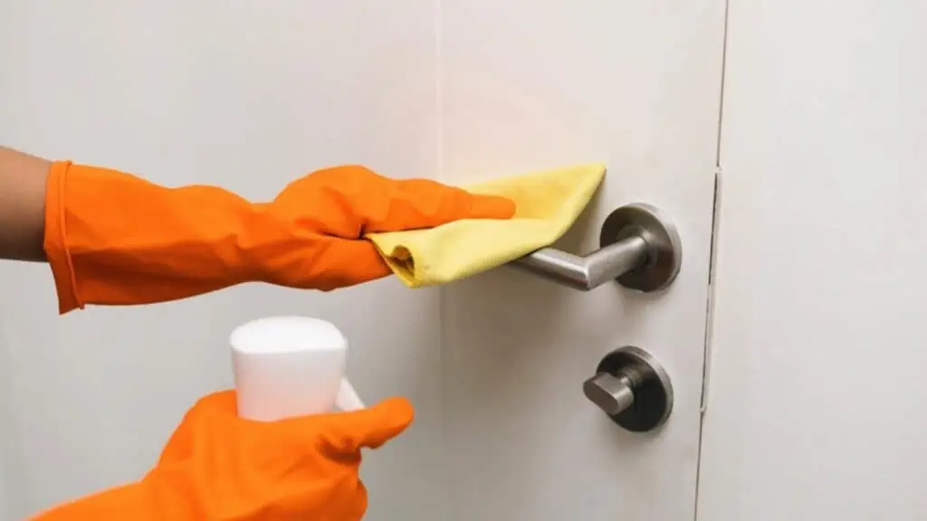 Cleaning door handles