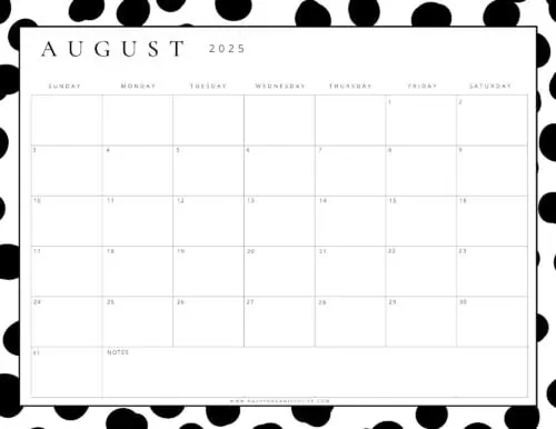 August 2025 Calendars