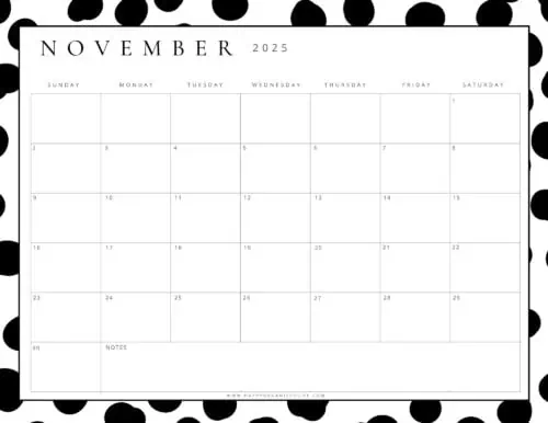 November 2025 Calendars