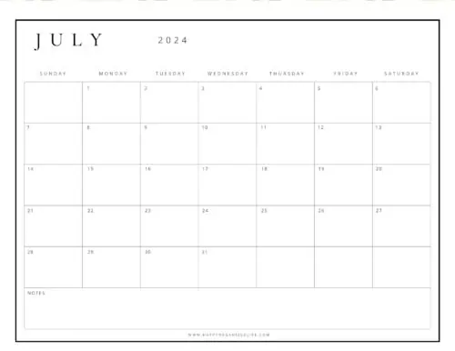 July 2024 Calendars