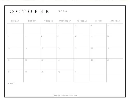 October 2024 Calendars