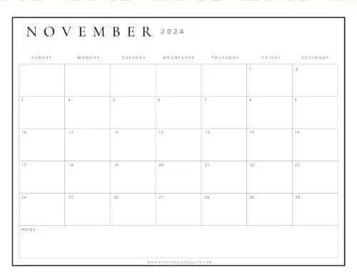 November 2024 Calendars